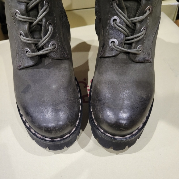 EUC A.S.98 Free People Catalina Tall Green Platform Lace Up Boots 39 - Picture 5 of 10